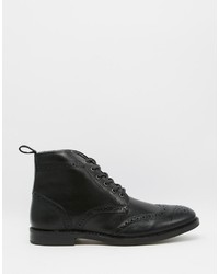 schwarze Brogue Stiefel von Red Tape