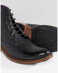 schwarze Brogue Stiefel von Ted Baker