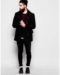 schwarze Cabanjacke von Asos