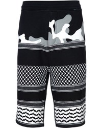 schwarze Camouflage Baumwollshorts