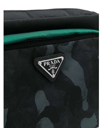 schwarze Camouflage Clutch Handtasche von Prada