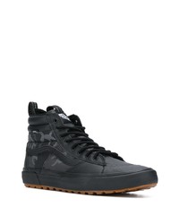 schwarze Camouflage hohe Sneakers aus Leder von Vans