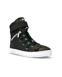 schwarze Camouflage hohe Sneakers aus Wildleder von Swear