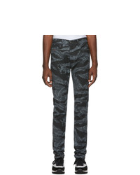 schwarze Camouflage Jeans