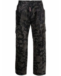 schwarze Camouflage Jeans von DSQUARED2