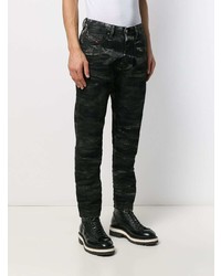 schwarze Camouflage Jeans von Diesel