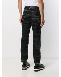 schwarze Camouflage Jeans von Diesel