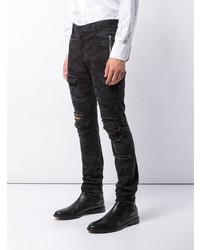 schwarze Camouflage Jeans von Balmain