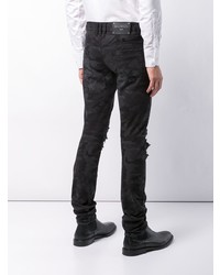schwarze Camouflage Jeans von Balmain