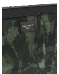 schwarze Camouflage Leder Clutch Handtasche von Dolce & Gabbana