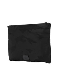 schwarze Camouflage Leder Clutch Handtasche von Valentino