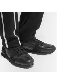 schwarze Camouflage Leder niedrige Sneakers von Valentino