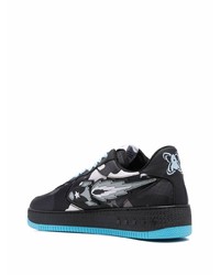 schwarze Camouflage Leder niedrige Sneakers von Enterprise Japan