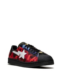 schwarze Camouflage Leder niedrige Sneakers von adidas