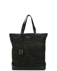 schwarze Camouflage Leder Reisetasche