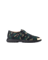 schwarze Camouflage Leder Slipper