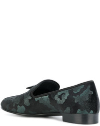 schwarze Camouflage Leder Slipper von Giuseppe Zanotti Design