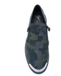 schwarze Camouflage Leder Turnschuhe von Giuseppe Zanotti Design