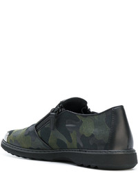 schwarze Camouflage Leder Turnschuhe von Giuseppe Zanotti Design