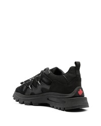 schwarze Camouflage niedrige Sneakers von DSQUARED2