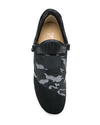 schwarze Camouflage niedrige Sneakers von Giuseppe Zanotti Design
