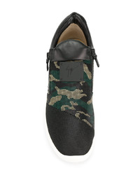 schwarze Camouflage niedrige Sneakers von Giuseppe Zanotti Design