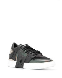 schwarze Camouflage niedrige Sneakers von Philipp Plein