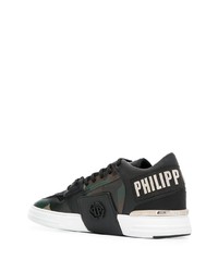 schwarze Camouflage niedrige Sneakers von Philipp Plein