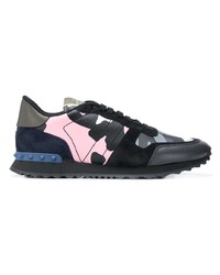 schwarze Camouflage niedrige Sneakers von Valentino