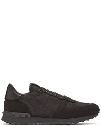 schwarze Camouflage niedrige Sneakers von Valentino