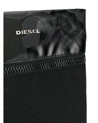 schwarze Camouflage Segeltuch Umhängetasche von Diesel