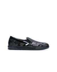 schwarze Camouflage Slip-On Sneakers