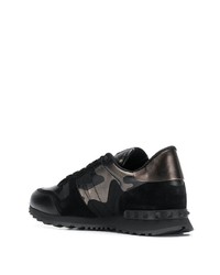 schwarze Camouflage Sportschuhe von Valentino