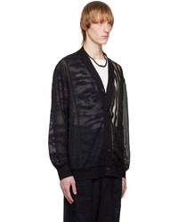 schwarze Camouflage Strickjacke von Feng Chen Wang