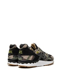 schwarze Camouflage Wildleder Sportschuhe von Asics