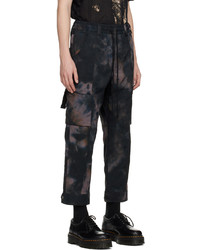 schwarze Mit Batikmuster Cargohose von Song For The Mute