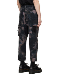 schwarze Mit Batikmuster Cargohose von Song For The Mute