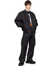 schwarze Cargohose von Heron Preston