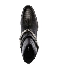 schwarze Chelsea Boots aus Leder mit Schlangenmuster von Amiri