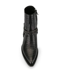 schwarze Chelsea Boots aus Leder mit Schlangenmuster von Amiri