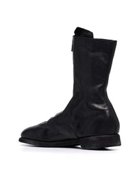 schwarze Chelsea Boots aus Leder von Guidi