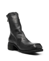 schwarze Chelsea Boots aus Leder von Guidi