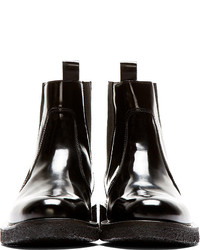 schwarze Chelsea Boots aus Leder von Ami