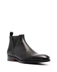 schwarze Chelsea Boots aus Leder von Santoni