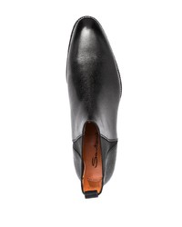 schwarze Chelsea Boots aus Leder von Santoni