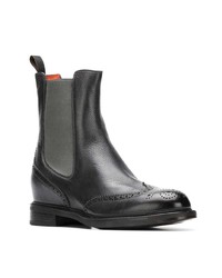 schwarze Chelsea Boots aus Leder von Santoni