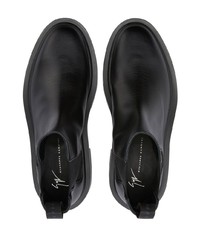 schwarze Chelsea Boots aus Leder von Giuseppe Zanotti