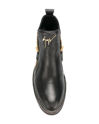 schwarze Chelsea Boots aus Leder von Giuseppe Zanotti Design