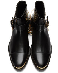 schwarze Chelsea Boots aus Leder von Balmain