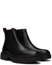 schwarze Chelsea Boots aus Leder von Hugo